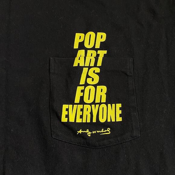 Andy Warhol x Uniqlo Men’s Art Is For Everyone Black Large Pocket T-Shirt - Picture 3 of 6